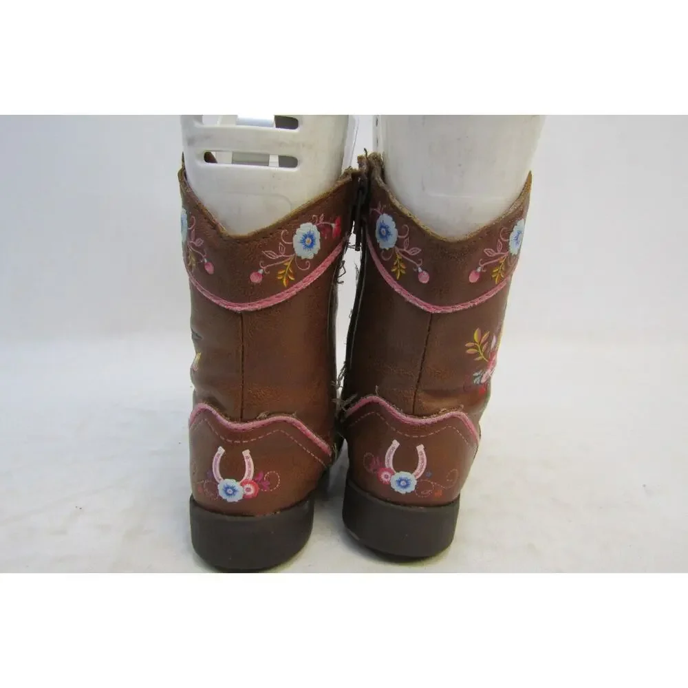Spirit Dreamworks Wild and Free Toddler Size 7 Brown Zip Cowboy Boots
